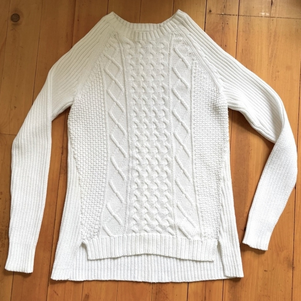 MICHAEL Michael Kors White Cable Knit Turtleneck Sweater